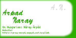 arpad naray business card